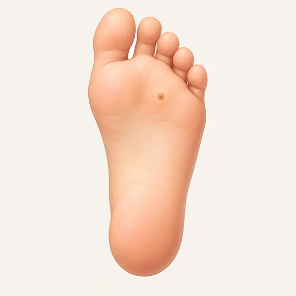 Sole of a child's foot with a small verruca